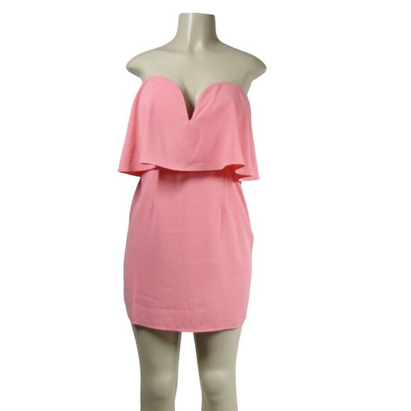 Lovers & Friends NWT Strapless M Barbie Party Pink Peach Mini Dress Sexy Kassie - Picture 2 of 12
